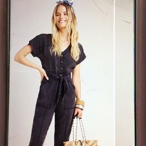 Anthropologie Grey Huxley Utility Cropped Jumper